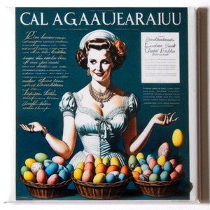 Woman with Easter Eggs Fridge Magnet