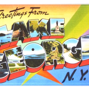 Greetings from Lake George New York Fridge Magnet &quot;style B&quot;