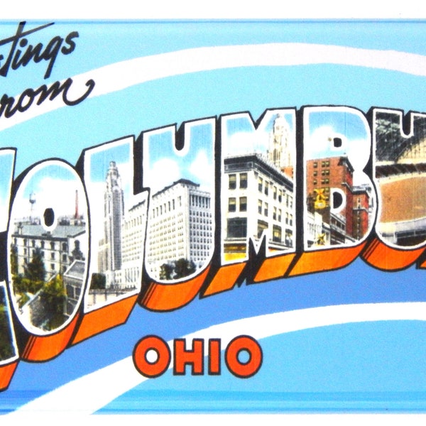 Greetings from Columbus Ohio Fridge Magnet "style B"