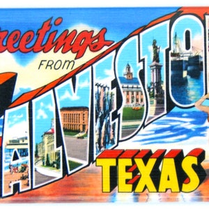 Greetings from Galveston Texas Fridge Magnet