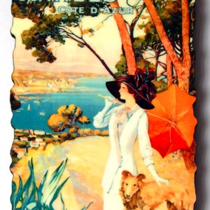Antibes France Travel Poster Fridge Magnet (wood style)