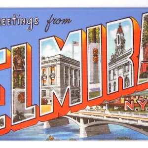 Greetings from Elmira New York Fridge Magnet &quot;style A&quot;