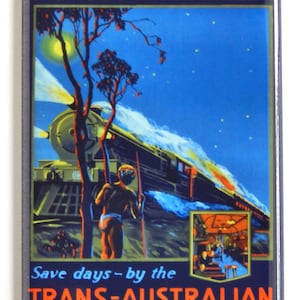 Australia Railroad Travel Poster Fridge Magnet
