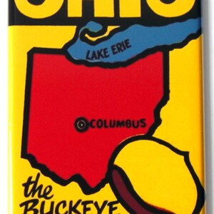 Ohio &quot;The Buckeye State&quot; Map Fridge Magnet