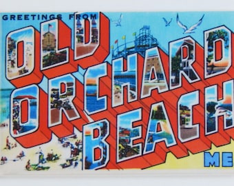 Aimant de réfrigérateur Salutations d'Old Orchard Beach, Maine