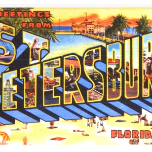 Greetings from Saint Petersburg Florida Fridge Magnet &quot;style C&quot;