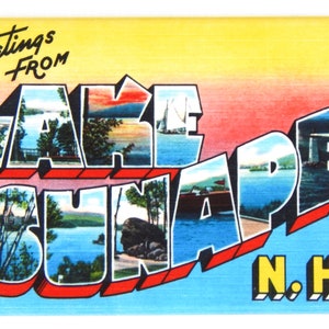 Greetings from Lake Sunapee New Hampshire Fridge Magnet &quot;style B&quot;
