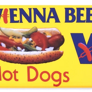 Chicago Style Hot Dogs Sign Fridge Magnet
