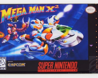 Mega Man X2 FRIDGE MAGNET video game box snes