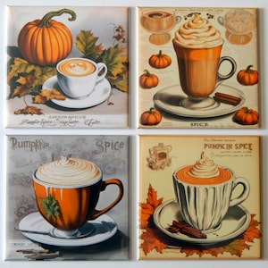 Pumpkin Spice Latte Fridge Magnet Set