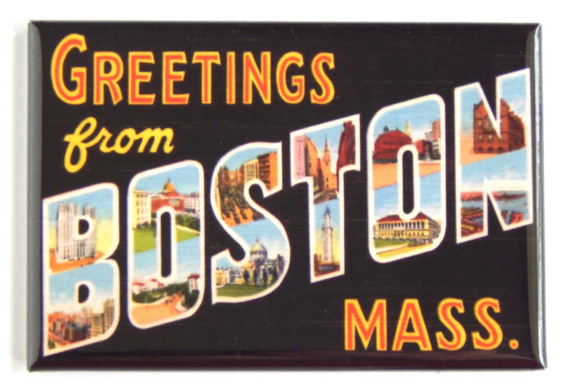 Greetings From Boston Massachusetts Fridge Magnet 