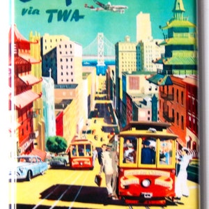 San Francisco California Travel Poster Fridge Magnet &quot;style B&quot;