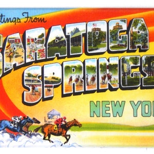 Greetings from Saratoga Springs New York Fridge Magnet &quot;style A&quot;