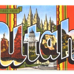 Greetings from Utah Fridge Magnet &quot;style A&quot;