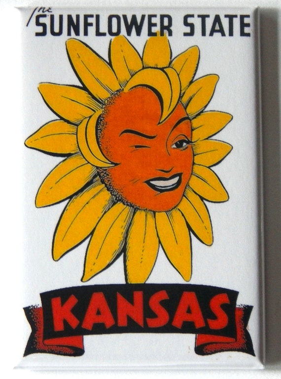 Magnete Da Frigo Kansas – Mappa Dello Stato Con Monumenti, Souvenir USA In PVC, Collezionabile FMC
