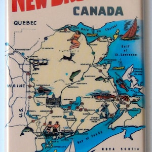 Koelkastmagneet met kaart van New Brunswick, Canada