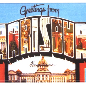 Groeten uit Harrisburg Pennsylvania koelkastmagneet &quot;stijl B&quot;