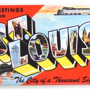 Greetings from St Louis Missouri Fridge Magnet &quot;style D&quot;
