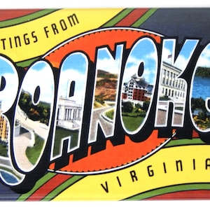 Greetings from Roanoke Virginia Fridge Magnet &quot;style B&quot;