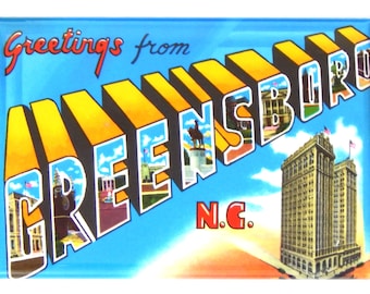 Greetings from Greensboro North Carolina Fridge Magnet