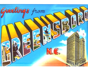 Greetings from Greensboro North Carolina Fridge Magnet