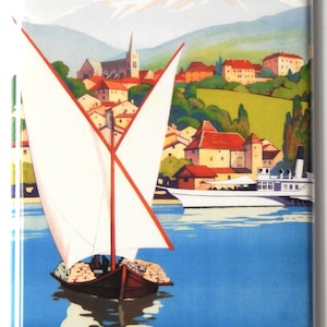 Thonon les Bains France Travel Poster Fridge Magnet