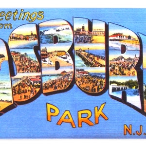 Greetings from Asbury Park New Jersey Fridge Magnet &quot;style B&quot;