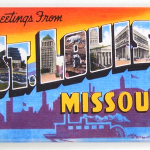 Greetings from St Louis Missouri Fridge Magnet &quot;style B&quot;