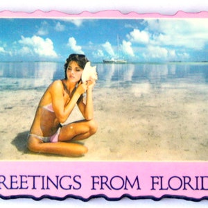 Greetings from Florida Fridge Magnet (wood style)