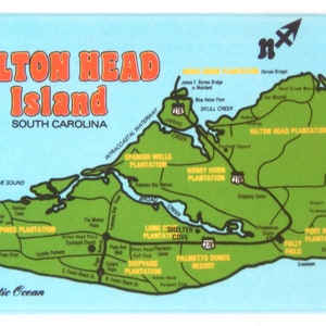 Hilton Head Island South Carolina Map Fridge Magnet