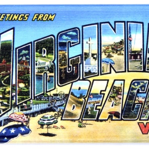 Greetings from Virginia Beach Fridge Magnet "style A"