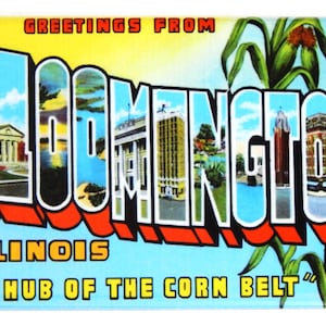 Greetings from Bloomington Illinois Fridge Magnet &quot;style A&quot;