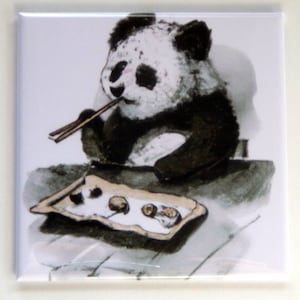 Panda Bear Eating Sushi Fridge Magnet