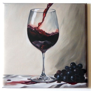 Red Wine Fridge Magnet &quot;style N&quot;