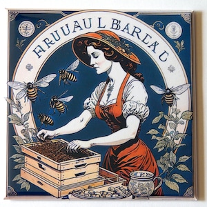 Bee Keeping Woman with Hive Fridge Magnet