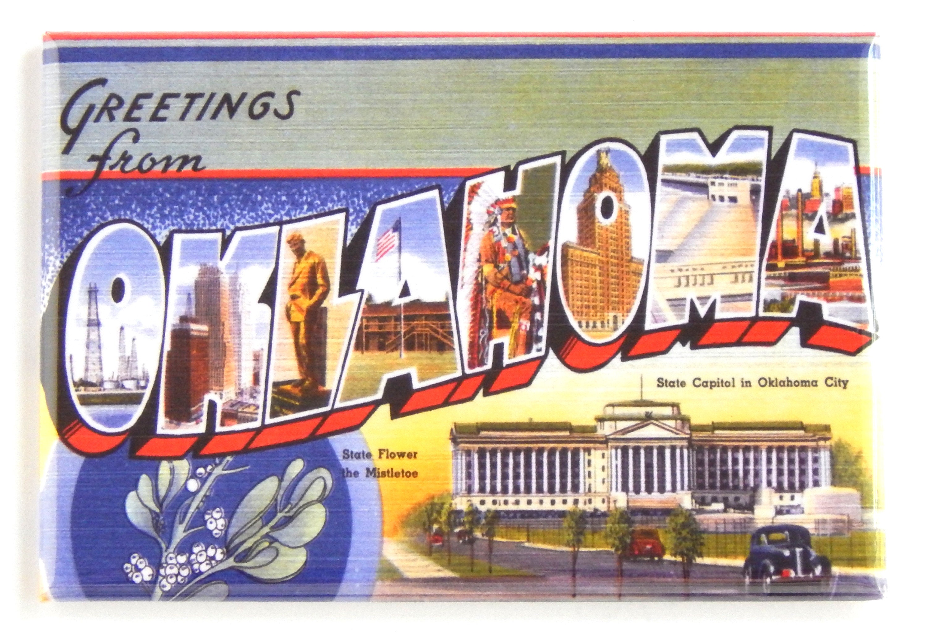 Oklahoma State Mappa Marca Su Tavole Di Legno Con Contorno Della Mappa E Il Motto Dello Stato 95382588
