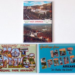 Greetings from Hot Springs Arkansas Fridge Magnet Set