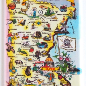 Saludos desde Minnesota Imán para nevera (mapa)