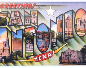 Calamita Per Frigorifero In Legno, Souvenir Di San Antonio Texas, Decorazione Artigianale 3D Fatta A Mano, Regalo Creativo Per Viaggiatori E Collezionisti