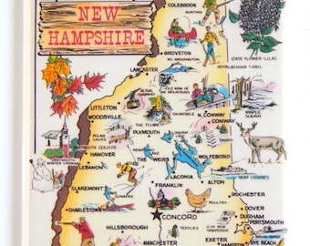 Greetings from New Hampshire Fridge Magnet (map)