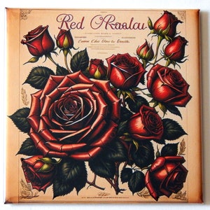 Red Roses Sign Fridge Magnet