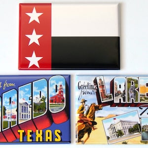 Greetings from Laredo Texas Fridge Magnet Set