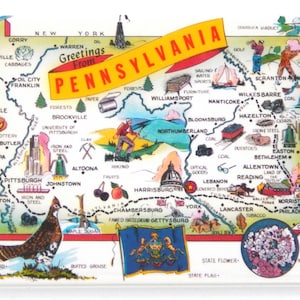 Aimant de réfrigérateur Salutations de Pennsylvanie (carte)