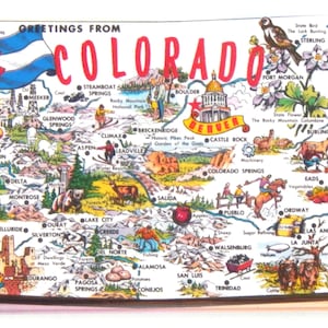Greetings from Colorado Fridge Magnet (map)