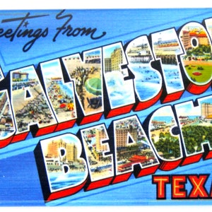 Greetings from Galveston Beach Texas Fridge Magnet