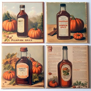 Kürbis-Gewürzsirup-Kühlschrank-Magnet-Set