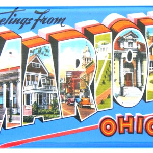 Greetings from Marion Ohio Fridge Magnet &quot;style A&quot;