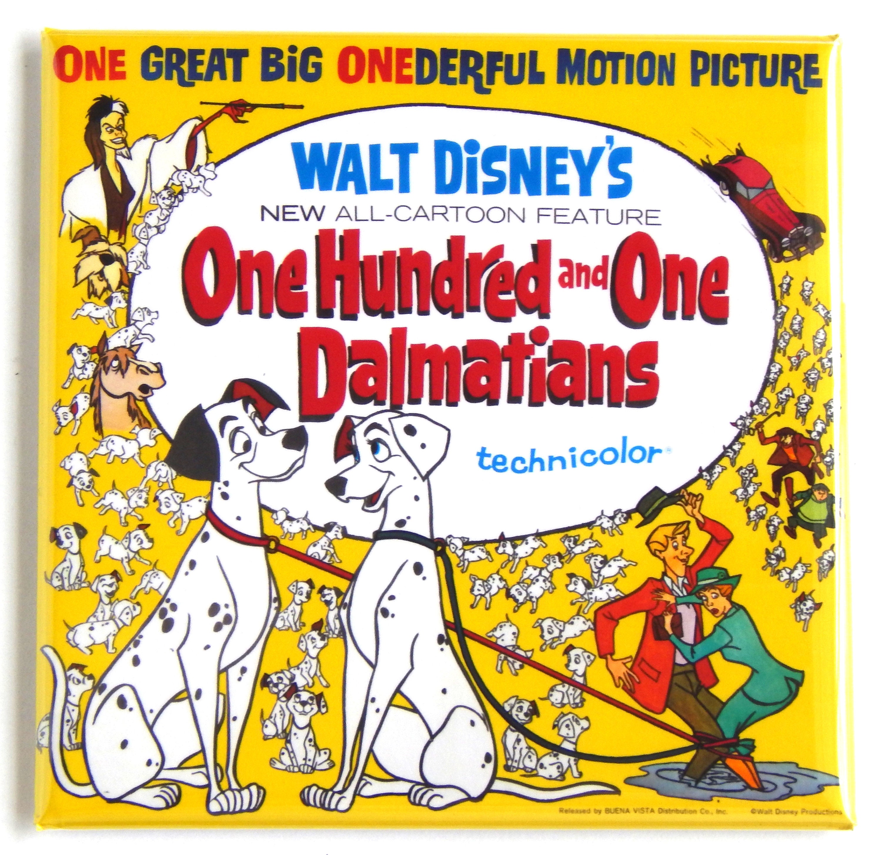 101 Dalmatians Movie Poster Fridge Magnet style S | Etsy
