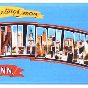 Greetings from Philadelphia Pennsylvania Fridge Magnet &quot;style C&quot;