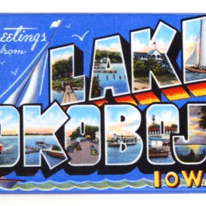 Greetings from Lake Okoboji Iowa Fridge Magnet
